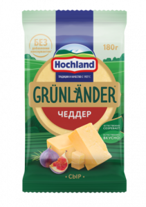 Сыр  "Grunlander" Чеддер п/твёрд.1 гр. 50% Хохланд