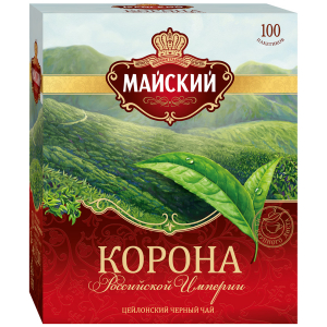 Чай "Майский" Корона Российской Империи чёрный 100*2 г