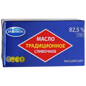 Масло сладко-сливочное несолёное 180 гр. 82,5% (Экомилк)