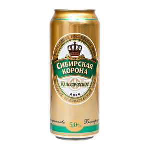 Пиво "Сибирская Корона" Классическое 5,0% (ж.б. 0,45 л)