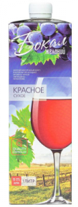 Вино "Бокал желаний" красное полусладкое 11% 1л.т/п с крышкой