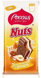 Молочный шоколад "Nuts" соленый с карамелью 200 гр.